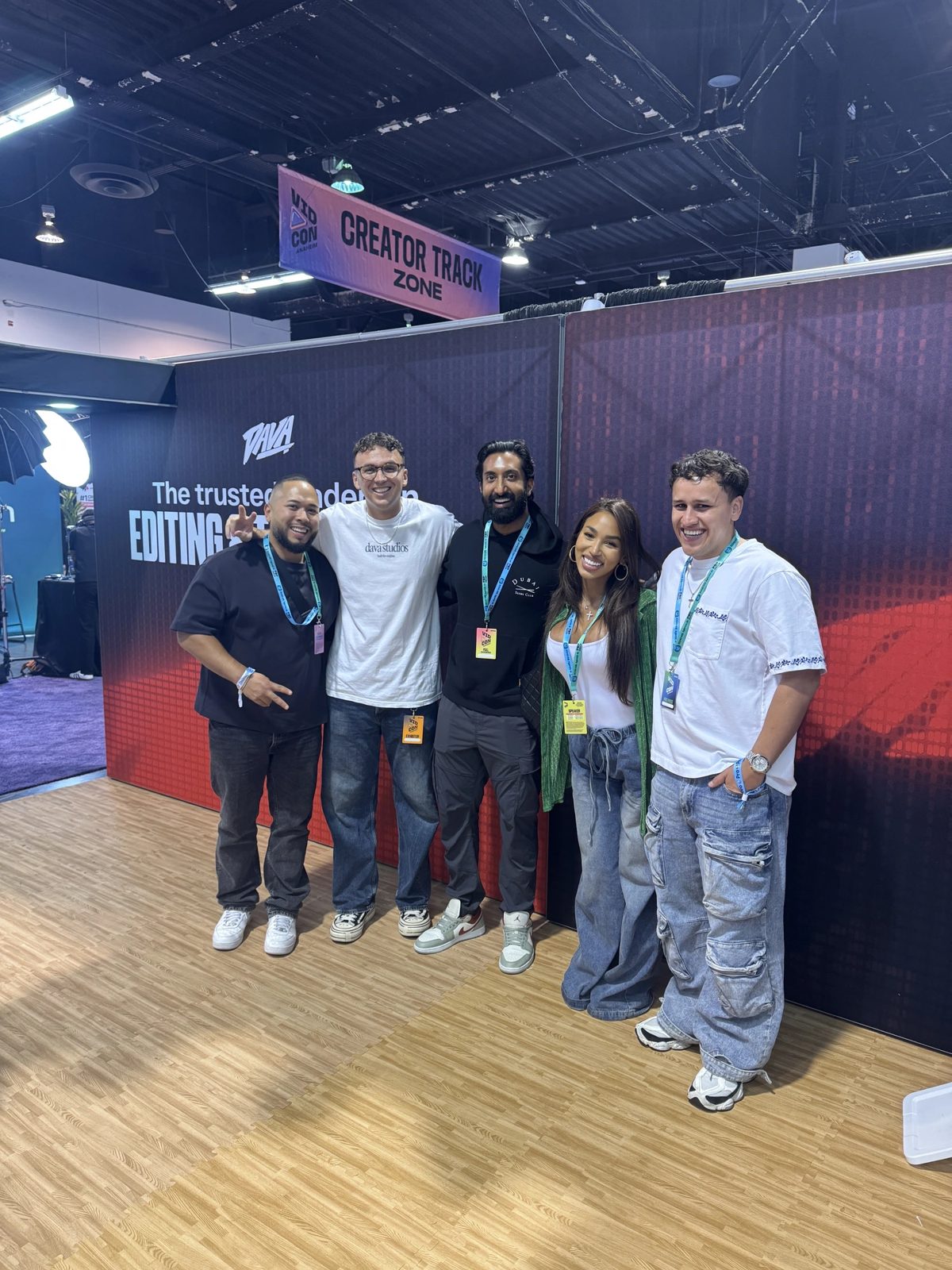 Creators and the Dava team at the booth.